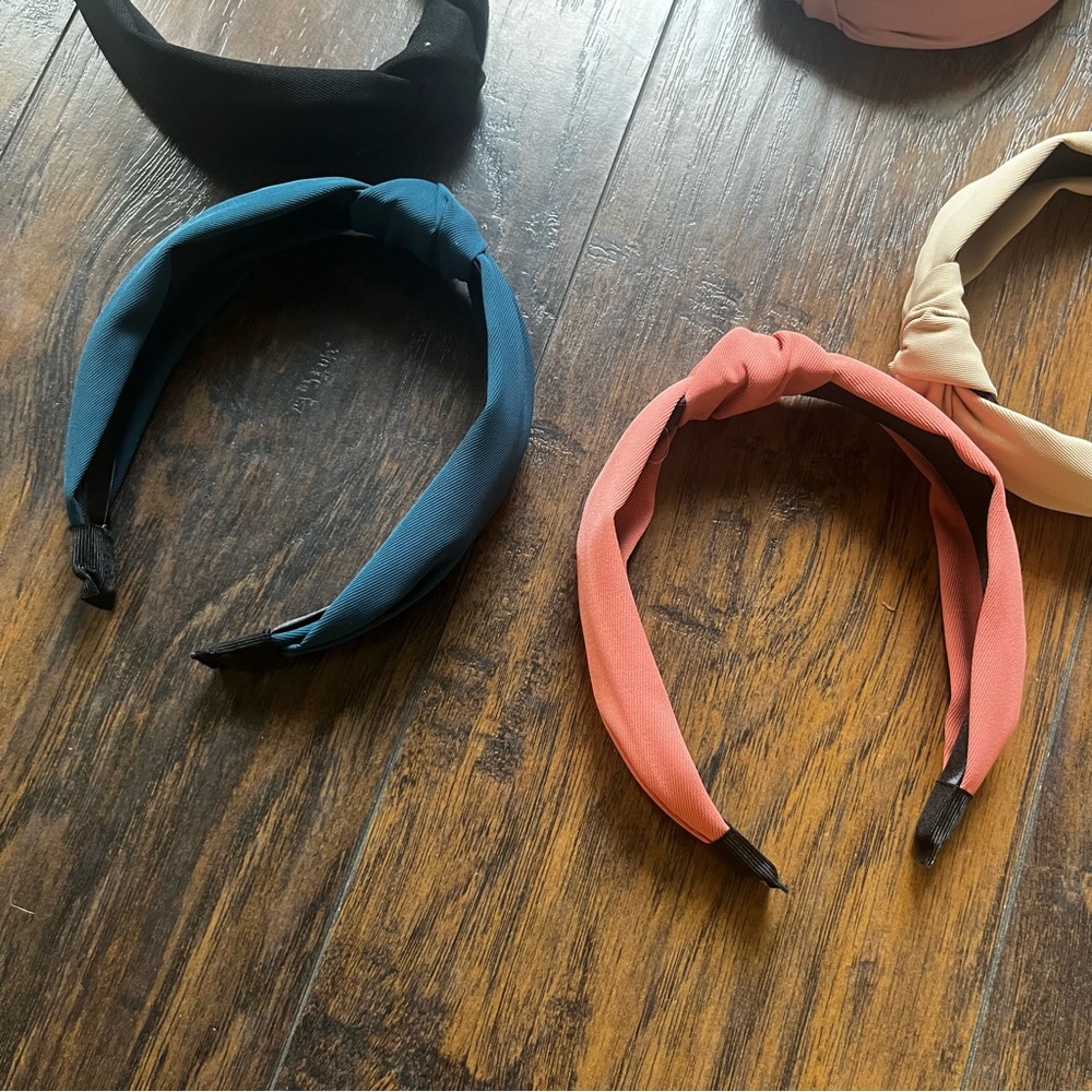 Stylish Women's Headband Set - Black, Pink, Green, Blue, Cream, Coral - knot - Picture 2 of 5